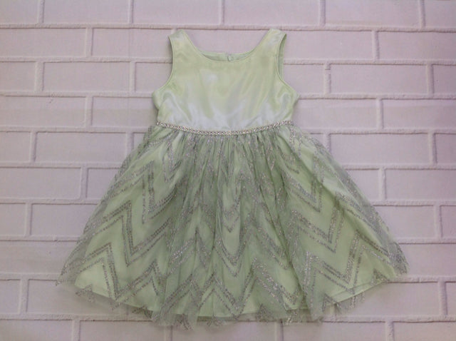 Sweet Heart Rose GREEN & SILVER Glitter Dress