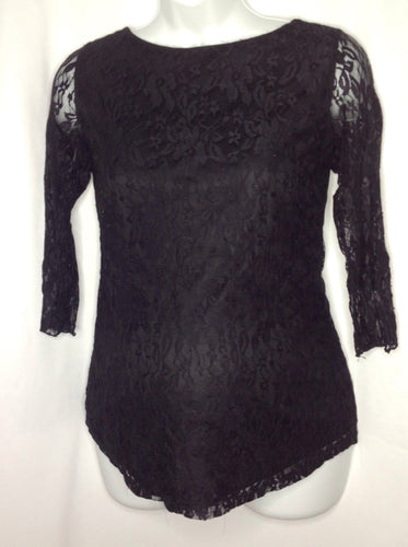 THREE SEASONS Black Lace Top