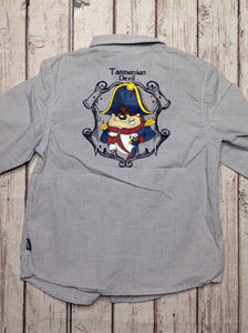 Taz Blue Print Checkered Top