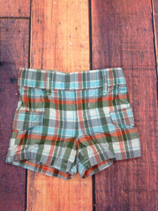 The Children's Place Orange & Green Plaid Shorts