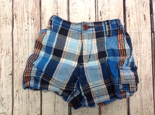 The Place BLUE & ORANGE Plaid Shorts