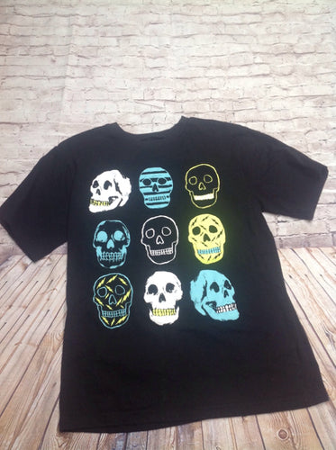 The Place Black Print Skulls Top