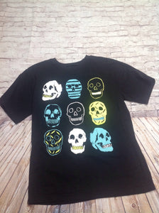 The Place Black Print Skulls Top