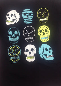 The Place Black Print Skulls Top