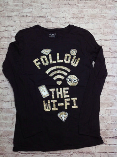 The Place Black Print Top