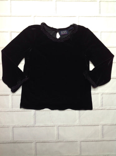The Place Black Velour Top