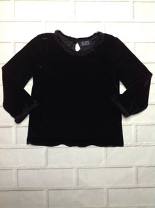The Place Black Velour Top
