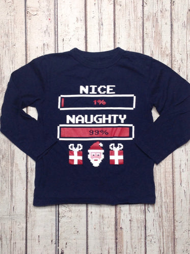 The Place Blue & Red Christmas Top