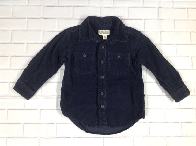 The Place Blue BUTTON UP Top