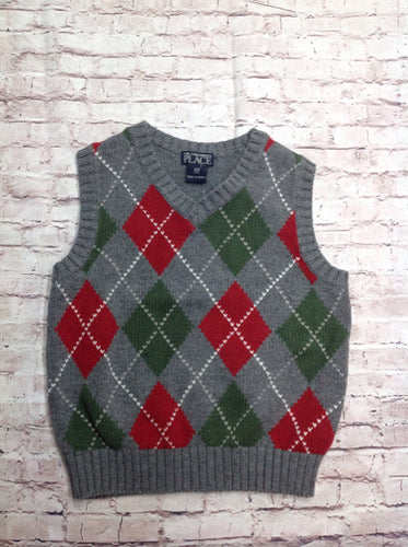 The Place GRAY PRINT Argyle Vest