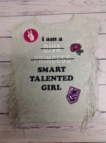 The Place GRAY PRINT Top