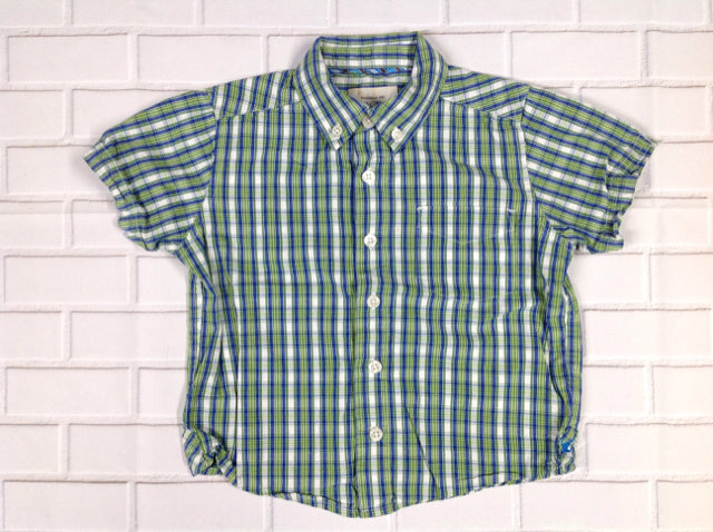 The Place Green & Blue Plaid Top