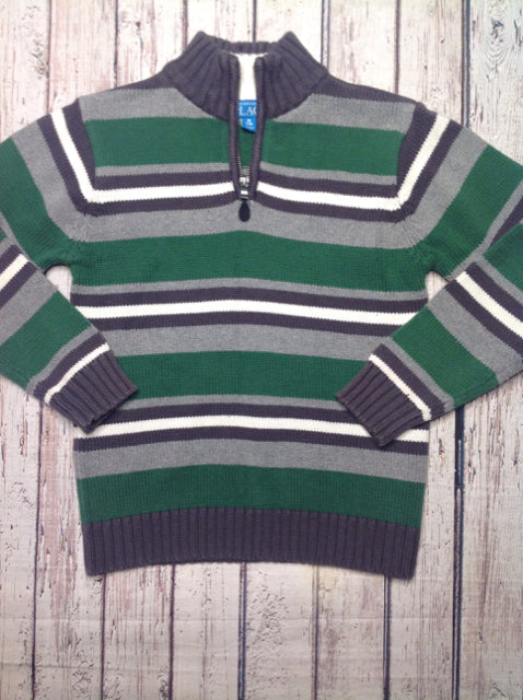 The Place Green & Gray Stripe Sweater
