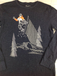 The Place Navy Print SKI Top