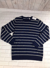 The Place Navy Print Stripe Sweater