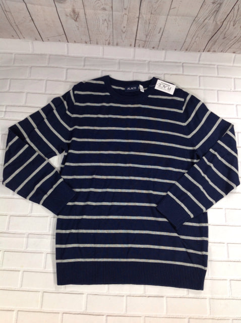 The Place Navy Print Stripe Sweater