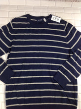 The Place Navy Print Stripe Sweater
