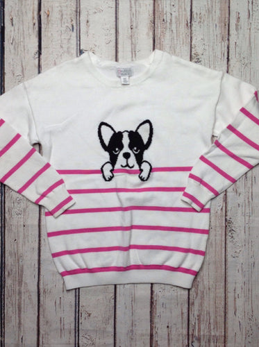 The Place OFF-WHITE & PINK Sweater