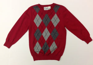 The Place RED & GRAY Argyle Sweater