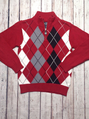 The Place Red & Black Argyle Sweater