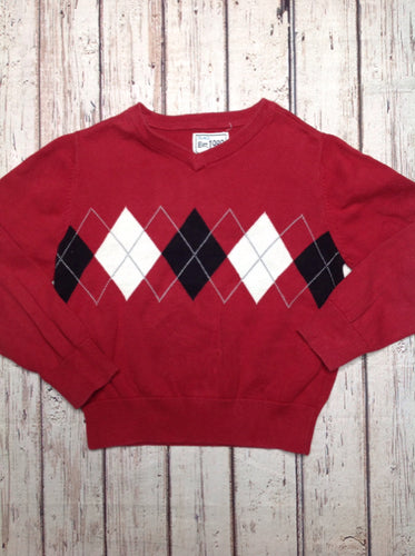 The Place Red & Black Argyle Top