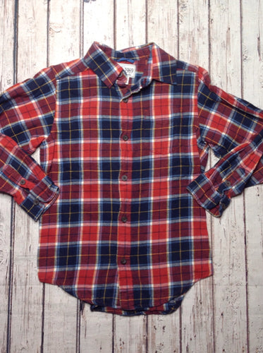 The Place Red & Blue Plaid Top