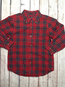 The Place Red Print Plaid Top