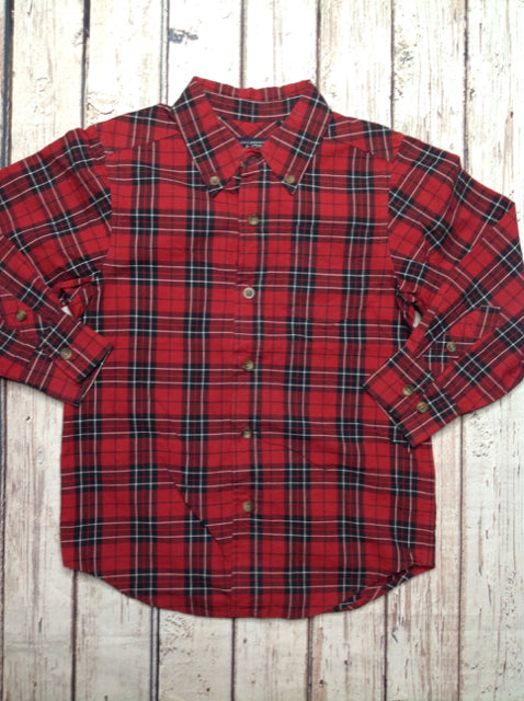 The Place Red Print Plaid Top