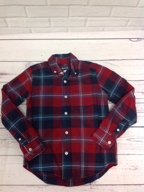 The Place Red Print Plaid Top