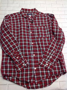 The Place Red Print Plaid Top