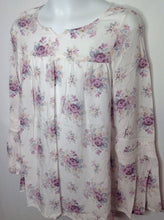 The Place White Print Pink & Blue Floral Top