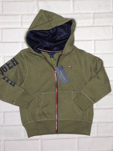 Tommy Hilfiger Army Green ZIP-UP WITH HOOD Top