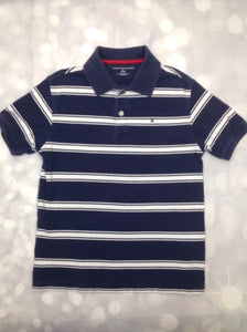 Tommy Hilfiger Navy Print Stripe Top