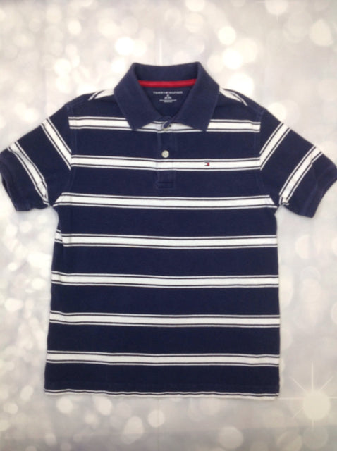 Tommy Hilfiger Navy Print Stripe Top
