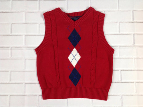 Tommy Hilfiger Red & Blue Argyle Vest