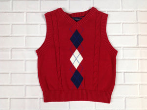 Tommy Hilfiger Red & Blue Argyle Vest