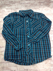 Toughskins BLUE & BLACK BUTTON UP Top