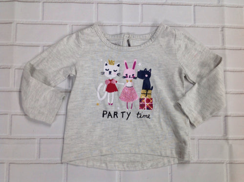 Toughskins Gray & Fuchsia Top