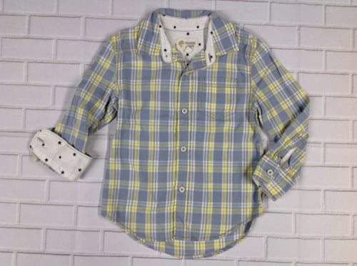 TuckerTate Gray & Yellow Checkered Top