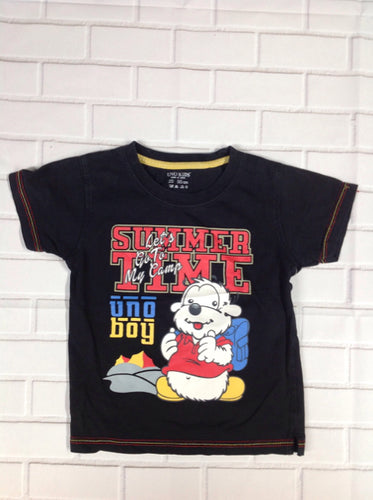 UNO KIDS Black Print WORDS Top
