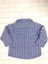 US Polo Blue & Beige BUTTON UP Top