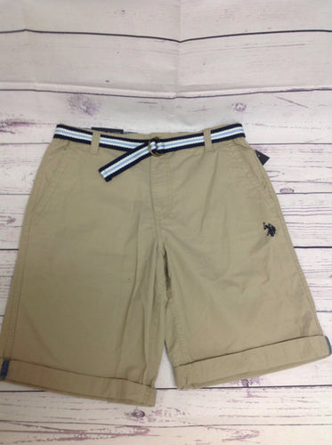 US Polo Tan Solid Shorts