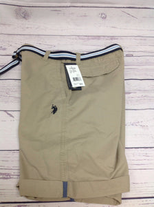 US Polo Tan Solid Shorts