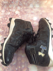 Under Armour Black & Silver Cleats Size 5.5