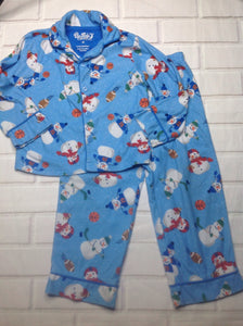 Up-Late Baby Blue & White Snowman Sleepwear
