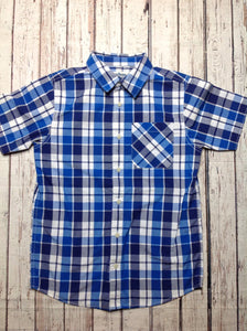 Urban Pipeline Blue & White Plaid Top