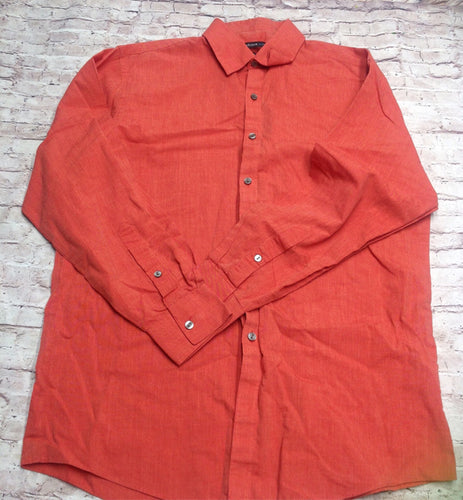 VAN HEUSEN BURNT ORANGE BUTTON UP Top