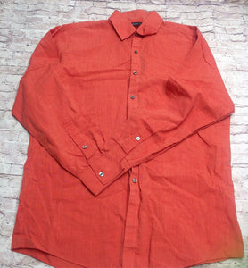 VAN HEUSEN BURNT ORANGE BUTTON UP Top