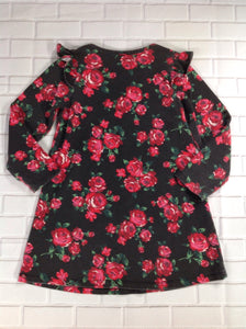 Wonder Kids Black Print Roses Dress