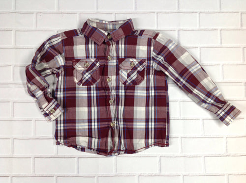 Wonder Kids Burgundy Plaid Top